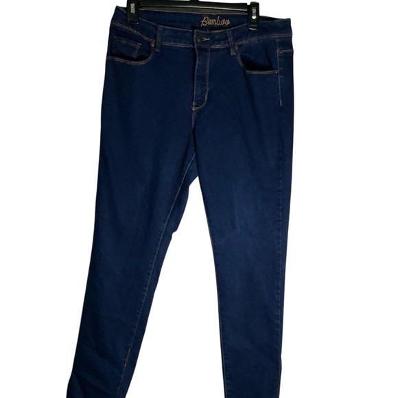 EUC BAMBOO Navy Denim Pants Size 14 - Picture 1 of 6
